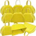 The Dreidel Company Metal Cowbell Noisemaker Cheering Bell, New Years, School Classroom, Wedding Bells & Chimes Percussion Musical Instruments Call Bell Alarm, 3" (Yellow, 6-Pack)