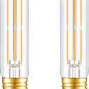 Dimmable E26 T10 LED Bulb Tube Light Bulbs 6W(60W Equivalent), Tubular Light Bulb Type T Long Thin Skinny Light Bulbs for Curio Cabinet, Piano Light, Chandelier, Hutch, 2700K Solf White 600LM, 2 Pack