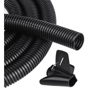 CrocSee 10ft - 1 inch Flame Retardant Split Wire Loom Tubing with Installation Tool - Flexible Wire Covers Cord Protectors - Black