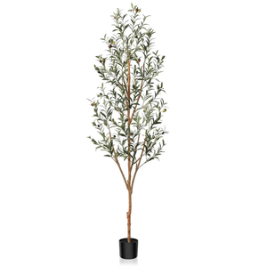 Kazeila Artificial Olive Tree 6FT Tall Faux Silk Plant for Home Office Decor Indoor Fake Potted Tree with Wood Branches and Fruits