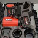 Cordless Leaf Blower with 2 X 4.0A 20000mAh Batteries Brushless Motor, Lightweight Low Decibel Turbo Jet Blower with Pro Earplugs for Patio Cleaning,Car Blowing Water, Blowing Leaves and Dust (Red)