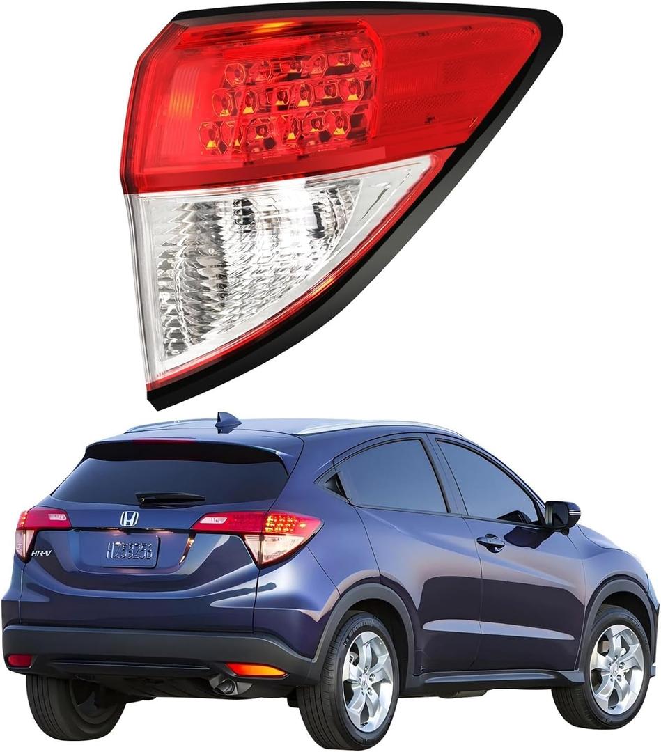 Passenger Side Tail Light Assembly Compatible with 2016 2017 2018 2019 2020 2021 2022 Honda HRV, Right Taillight, Rear Outer Taillamp Replacement 33502T7SA01 33502T7WA31 HO2805109 HO2805119