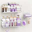 ODesign Shower Caddy 3 Pack-Shower Organizer Shelves Rack Rustproof SUS304 Stainless Steel for Bathroom Storage&Kitchen-No Drilling Adhesive Shower Caddy Shelf Dorm Room Essentials-Silver