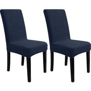 Chair Covers for Dining Chairs,Kitchen Chairs Cover Set of 2,Navy Blue | Stretch Material,Washable,Removable,Chair Covers for Dining Chairs,Protection Against
