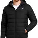 Reebok Mens Puffer Jacket - Lightweight Quilted Glacier Shield Plus Size Puffer Jackets for Men - Insulated Mens Winter Coats, Size X-Large, Solid Black