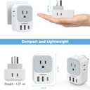 Australia Plug Adapter, TESSAN Australian Power Adaptor with 4 Outlets 3 USB Charging Ports (1 USB C), Type I Travel Plug for US to New Zealand China Argentina Fiji AU, 2 Pack