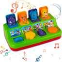 YEEBAY Interactive Pop Up Animals Toy with Music, Animal Sound, Activity Toys for Ages 9-12 - 18 Months &1 Year Old Kids, Babies, Toddlers, Boys & Girls