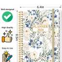 Planner 2026 - Weekly & Monthly Planner from January 2026 to December 2026, Agenda 2026 with Inner Pocket, Elastic Band, 6.4" x 8.5", Crushed Flower
