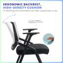 2 Pack Stackable Conference Room Chairs with Paddle Folding Office Foldable Desk Chair Mesh Back and Arms for Conference Meeting Guest Reception Home Office Training Room Chair Black
