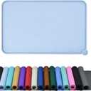 Waterproof Pet Feeding Mat with High Raised Edges, Heavier and Thicker Placemats for Cat Dog Water Bowl with BPA Free, Dogs Cats Food Mats for Messy Drinkers to Prevent Spill and Protect Floors (28" x 18", Warship)