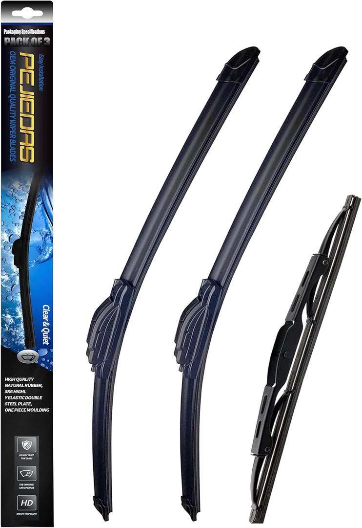 3 Wiper Blades for Chevrolet Trailblazer/GMC Envoy 2002-2006/Yukon 2000-2006, OE Genuine Replacement (22/22 Front Wiper + 16 Rear Wiper)