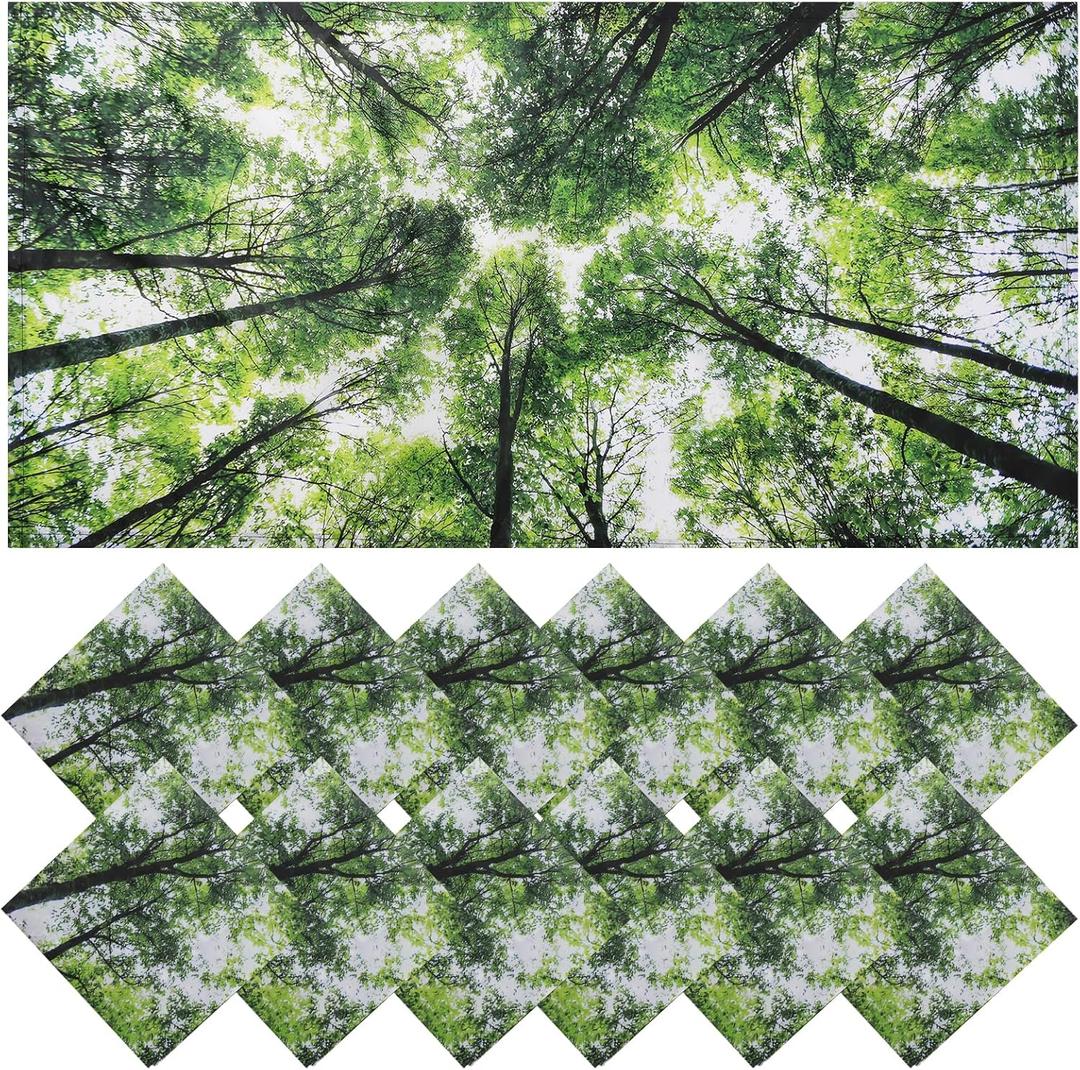 Torixqi12 Pcs Fluorescent Light Covers for Ceiling Lights Classroom, Magnetic Light Filters, Fluorescent Light Diffuser Covers for Office, Hospitals, Home 4 x 2 Feet (forest)