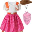 Toddler Girls Cowgirl Outfit Halloween Costume Party Dress Up