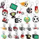 Batiyeer 72 Pack Soccer Keychains Bulk Party Favors Sports Valentines Gifts Ball Key Chains Funny Keyring for Women Men Birthday Supplies
