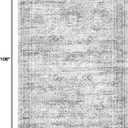 Soalmost 7x9 Area Rug for Living Room Washable Abstract Vintage Soft Thin Indoor Floor Non-Slip Carpet for Bedroom Dining Room Grey