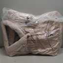 LITA Lazy Chair with Ottoman, Modern Accent Leisure Upholstered Sofa Chair, Contemporary Lounge Reading Chairs with Armrests and a Side Pocket for Living Room, Bedroom & Small Space, Pink