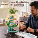 4288PCS Light-Up Micro Architecture Chinese Moon Palace Building Block Set, 11.6"x7.2"x3.3"