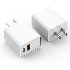 iPhone 17/16 Charger Block, 2Pack 20W Dual Port PD Fast USB C Wall Charger Adapter + USB A Quick Charging Brick Plug Compatible with iPhone Air/17/16/15/14/13/12/11/Pro Max/Plus/XS/XR/X,iPad,AirPods