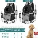 PetAmi Dog Front Carrier Backpack, Adjustable Dog Pet Cat Chest Carrier Backpack, Ventilated Dog Carrier for Hiking Camping Travel, Small Medium Puppy Large Cat Carrying Bag, Max 15 lbs, Gray