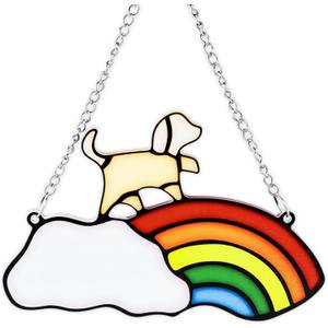 Rainbow Bridge Pet Memorial Gifts for Dogs Memorial Gifts for Loss of Dog Sympathy Gift Pet Loss Bereavement Remembrance Memory Ornaments for Dog Lovers in Memory of Pet Passing Away Window Hanging