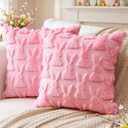 Artscope Easter Bunny Pillow Covers 12x20 Set of 2 Decorative Easter Rabbit Throw Pillow Cases Soft Plush Faux Fur Couch Cushion Case for Holiday Sofa Bed Room Home Decor-Beige