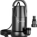 Lanchez 3/4 HP Portable Submersible Water Sump Pump Remove Water Level Down to Last-inch, 4450GPH Handy Utility Pump with 25FT Cord for Swimming Pool Garden Pond Basement Tub Pond Draining