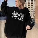 UNIQUEONE Christian Sweatshirt Women Faith Shirts: Jesus Sweatshirt Christian Religious Crewneck Long Sleeve Pullover Tops (Black, L)
