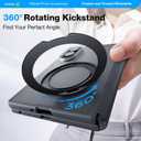 WSKEN Magnetic Case for Samsung Galaxy Z Fold 8-360 Ring Stand Black | MagSafe Compatible, Slim Matte Finish, N52 Magnetic Hold, Daily Drop Protection, Includes 2 X HD Screen Protectors