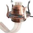 Oil Lamp Burner #2 Size Bronzy Plated Burner for Antique Lamps Oil Lamp Replacement Kerosene Lamps Parts with Reduction Collar and Cotton Lamp Wick Fits Holds a 3 Inch Base Chimney (Pink Bronze/1 Pk)