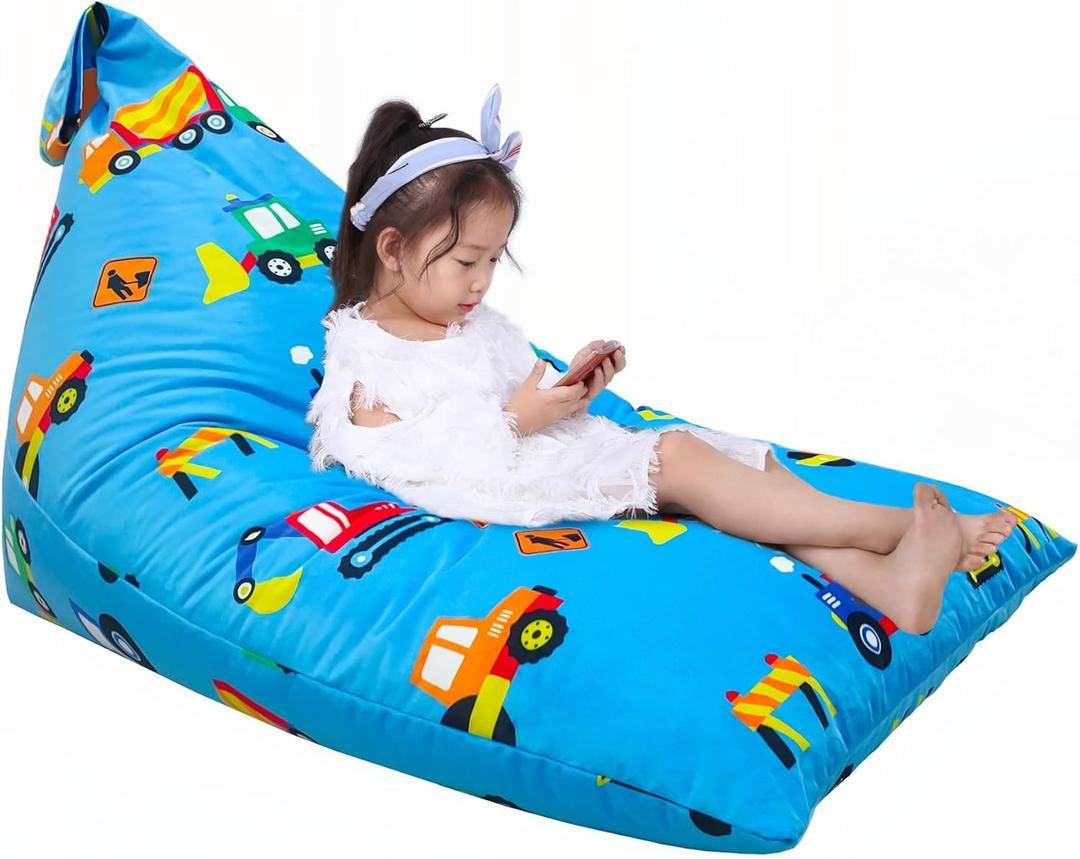 Jorbest Stuffed Animal Bean Bag Storage, Cute Construction Stuffed Animal Storage for Kids and Adults, Luxury Velvet Bean Bag Covers Only without Filling, (200 L/52 Gal)