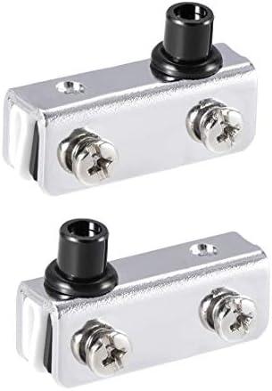 uxcell Adjustable Glass Door Hinges Clamp, Iron Cabinet Glass Door Pivot Hinge Clip for 3-5mm Thickness Glass, 1 Pair