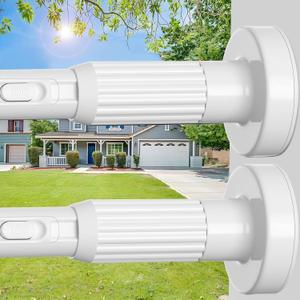 Tension Curtain Rod，40-166IN(3.33-13.83Ft) 2PCS One-Click Fast Extension Rod Easy to Install White Long Outdoor Curtain Rods No Drilling Never Rust