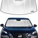 Windshield Sun Shade for 2021-2025 Nissan Rogue. Front Window Sunshade with Storage Bag (Shiny Silver (Classic))