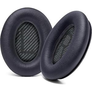WC Wicked Cushions Upgraded Replacement Ear Pads for Bose QC35 & QC35ii (QuietComfort 35) Headphones & More - Softer Leather, Luxurious Memory Foam, Added Thickness, Extra Durability | Black