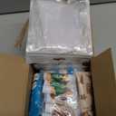 Loopeer 12 Sets/48 Pcs Christmas Hand Cream and Lip Balm Gift Set for Women Bulk Mini Hand Lotion Travel Size for Dry Skin Stocking Stuffers with Greeting Card Organza Bags for Coworker Employee