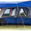 KTT Extra Large Tent 10-12-14 Person(B),Family Cabin Tents,2 Rooms,3 Doors and 3 Windows with Mesh,Straight Wall,Waterproof,Double Layer,Big Tent for Outdoor,Picnic,Camping,Family Gathering