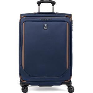 Travelpro Crew Classic Lightweight Softside Expandable Checked Luggage, 8 Wheel Spinner Suitcase, TSA Lock, Men and Women, Checked Medium 25-Inch, Patriot Blue