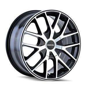 TR60 17x7.5, Bolt Pattern: 5x110/115, Offset: 42, Black/Machined Face/Back Ring, Set Of 1