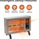 Comfort Zone Portable Indoor Radiant Space Heater, 1500 watts, Adjustable Thermostat, All Metal Body, Wire Element, Overheat Protection, Radiant Heat, Ideal for Home, Garage, or Workshop, White