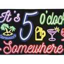 Flags Importer It's 5 o'Clock Somewhere (Neon) Flag 3x5ft Poly