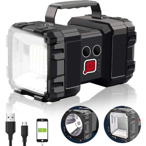 AlpsWolf Rechargeable Flashlight, LED Spotlight Flashlight 10000 Capacity 1200LM 20h UltraLong Standby 3+4 Lights Modes Camping Flashlight Waterproof with USB Output as a Power Bank