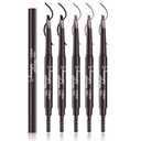5 Pcs Ultimate Eyebrow Retractable Definer Pencils,Dual-Sided Natural Soft Textured Eyebrow Pencil, for Daily Look Eyebrow Makeup,Brow Brush,Fine Tip (2*black+2*milk tea+grey)
