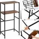 Colingmill 2 Tier Black Tier Mini Fridge Stand with Storage for Dorm Over Mini Fridge Multipurpose Storage Shelf Rack Standing Organizer for College Rooms Kitchen Pantry, Home, and Offices, Coffee, 18.3 inches deep x 23.6 inches wide x 57 inches