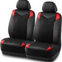 PIC AUTO Car Seat Cover, Super Breathable Mesh Front Seat Cover for Cars, Red Leather Seat Covers, Universal Fit, Durable, Airbag Compatible, Suitable for SUVs, Trucks, Sedans, and Vehicles