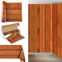 Oudain 54 Inch x 100 ft Wood Grain Wall Tablecloth Roll Cutter Box | Wood Grain Wall Backdrop, Western Disposable Background ,Plastic Table Cover, Home Birthday Party Supplies