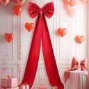 Wavwavw Wedding Giant Bow Decor Oversized Big Bows Decoration for Room Wall Backdrop 75x18 Inch Ribbon Tie for Wedding Birthday Party Baby Shower Supplies(Wine Red, Satin)