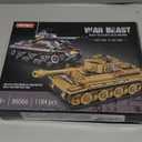 WW2 Army Tank Toys Building Kit Compatible with Lego, Create a German Tiger & an American M4 Sherman Models with 1184 Blocks, Great Military Toy Gifts for Boys, Kids Age 8-14