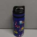 Fanhaw 14 Oz Kids Insulated Water Bottle with Straw - Stainless Steel Double Wall Vacuum Cup, Leakproof, BPA Free, Suitable for Boys and Girls(Blue - Under Construction)