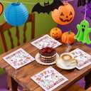 Grencian 100Pcs Pink Halloween Paper Napkins 2 Ply Pink Hippie Disposable Hand Towels Hippie Ghost Guest Napkins for Halloween Birthday Baby Shower Party Decorations