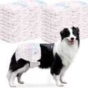 Disposable Dog Diapers Female 90 Count Doggie Diapers for Female Dogs (Waist 16-22 in XL) Super Absorbent Extra Large Dog Pads for Heat Excitable Urination or Incontinence - Pink